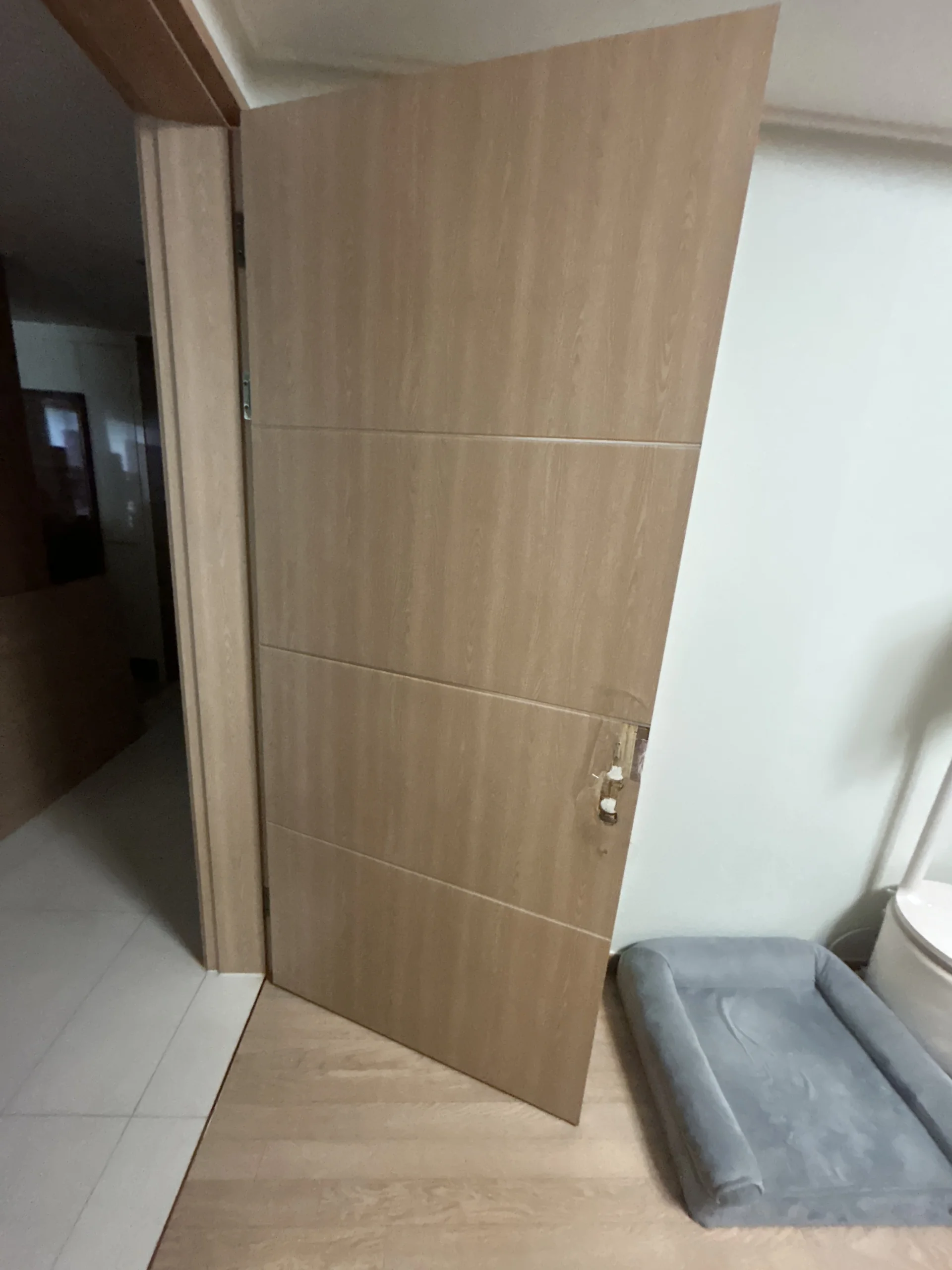패널 홈이 있는 몰딩도어였던 안성 문교체 전 상태